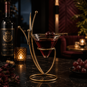 Martini With Metal Leaf Stand